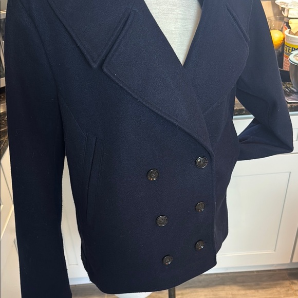 Navy Double-Breasted Women's Jacket - Picture 3 of 9